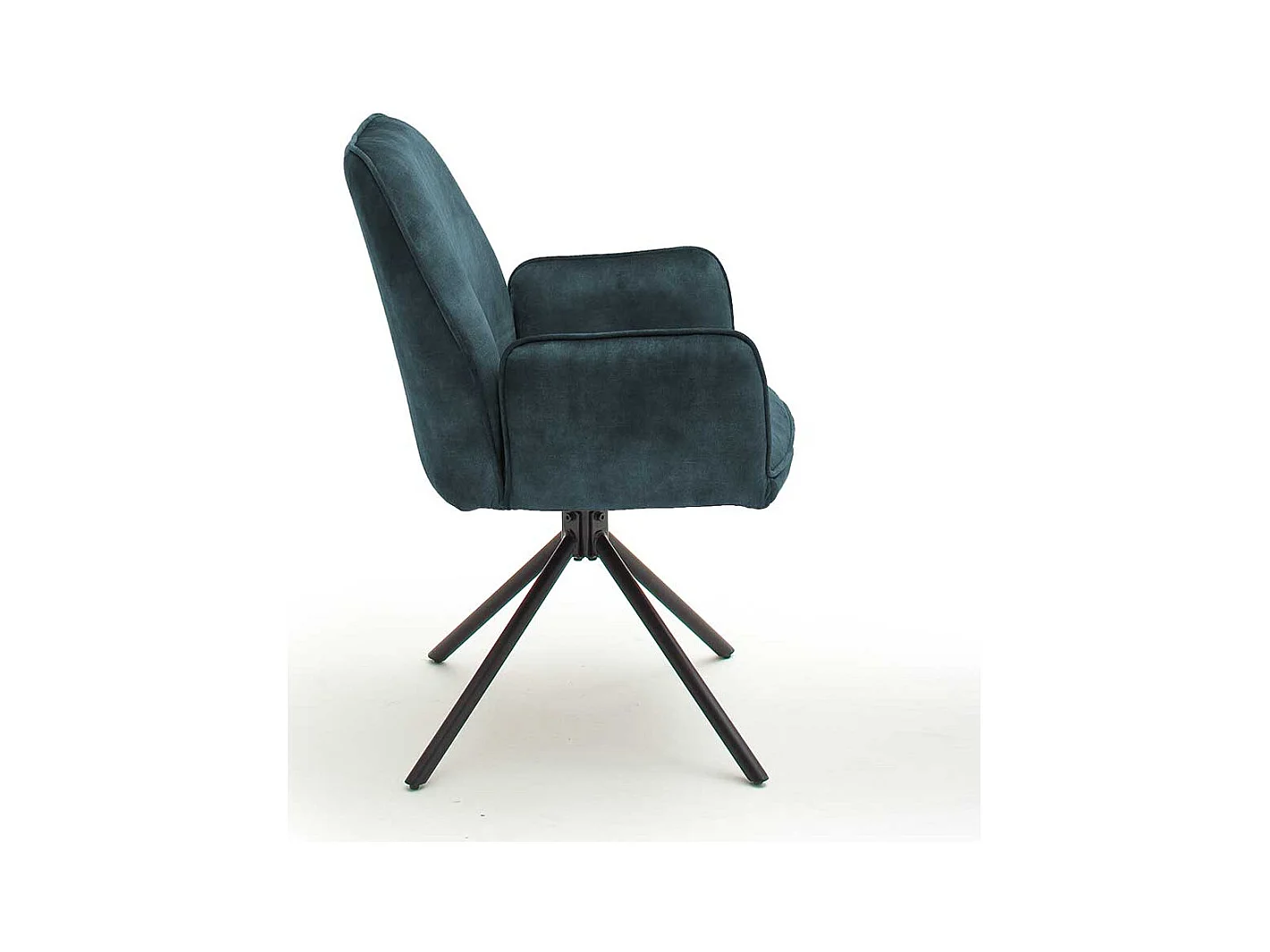 Armlehnenstühle in Petrol und Schwarz drehbar (2er Set)