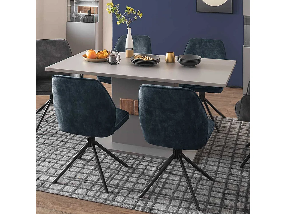 Armlehnenstühle in Petrol und Schwarz drehbar (2er Set)