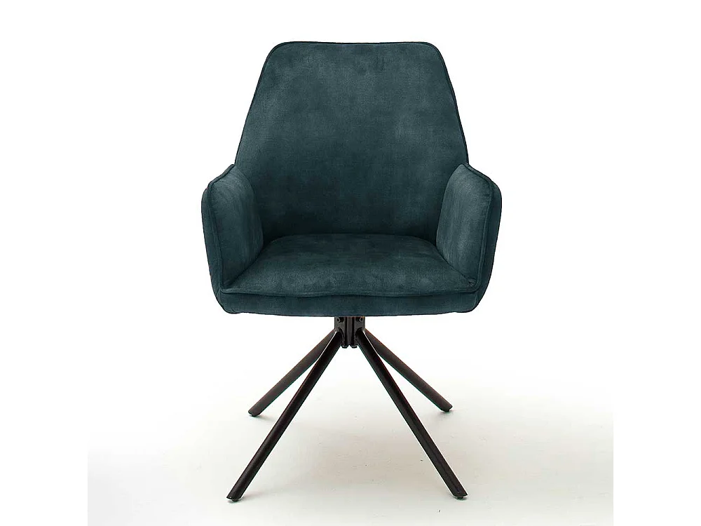 Armlehnenstühle in Petrol und Schwarz drehbar (2er Set)