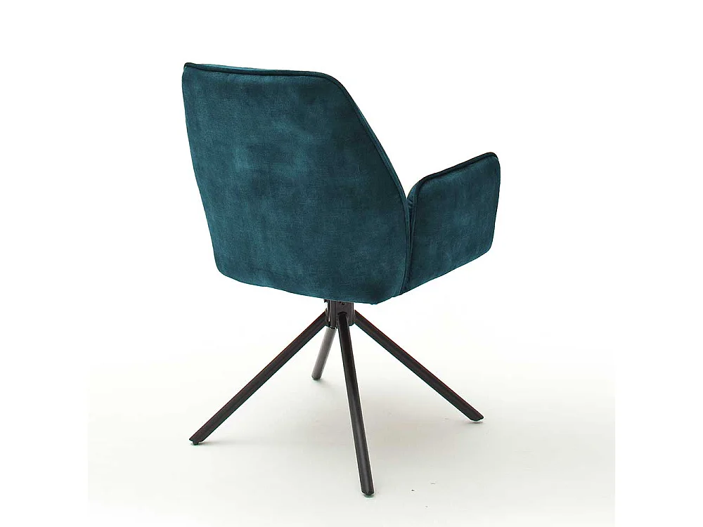 Armlehnenstühle in Petrol und Schwarz drehbar (2er Set)