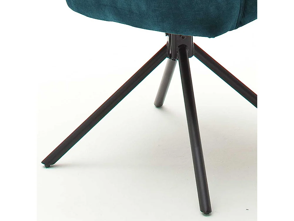 Armlehnenstühle in Petrol und Schwarz drehbar (2er Set)