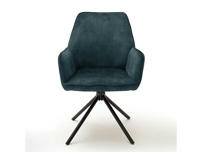 Armlehnenstühle in Petrol und Schwarz drehbar (2er Set)