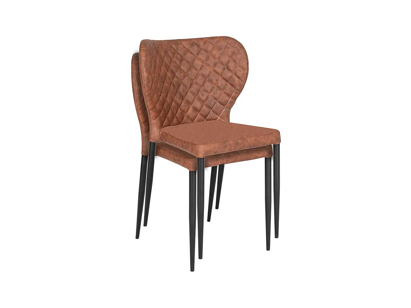 Polsterstühle zum Stapeln aus Kunstleder Metall (4er Set)