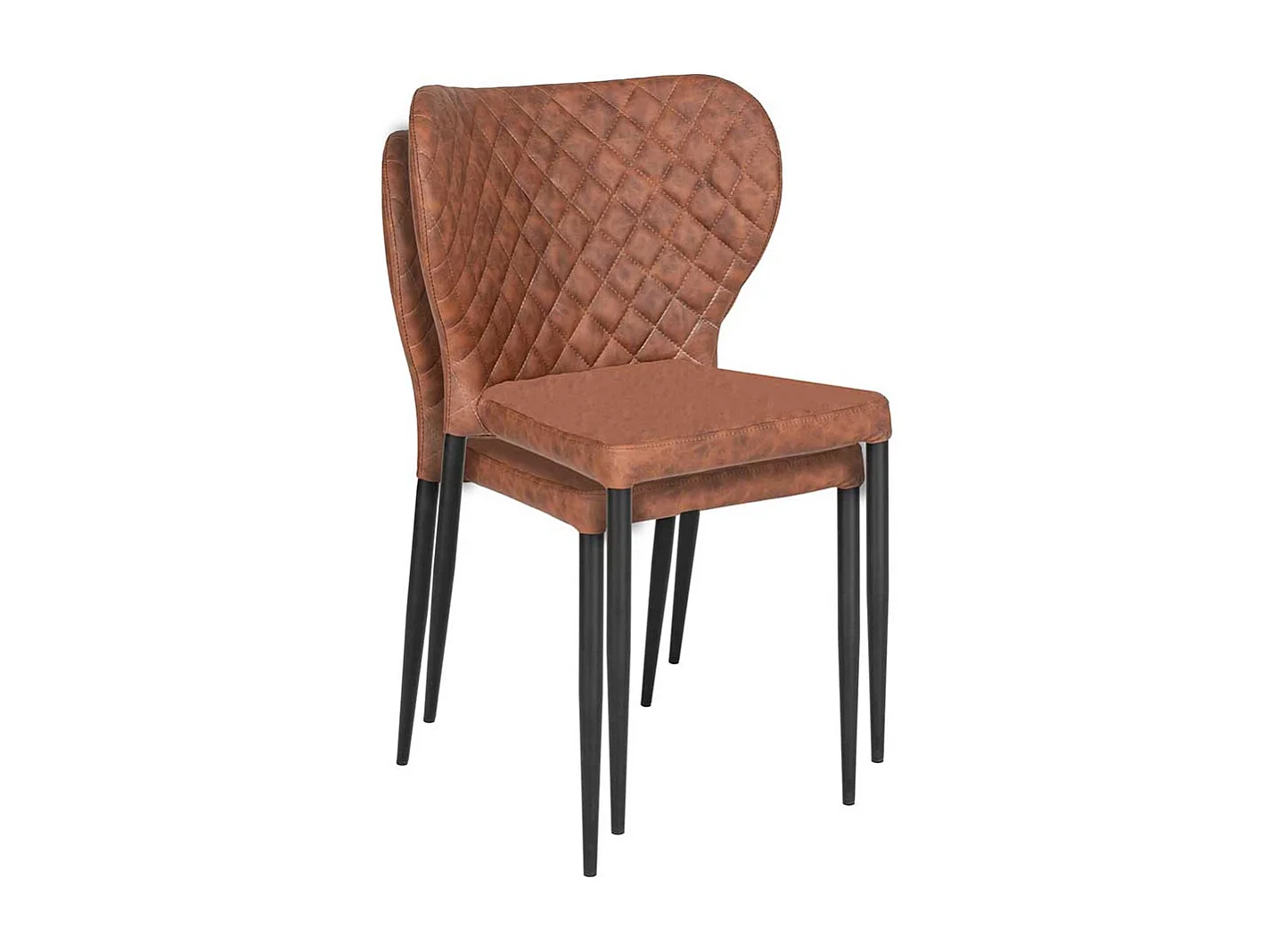 Polsterstühle zum Stapeln aus Kunstleder Metall (4er Set)