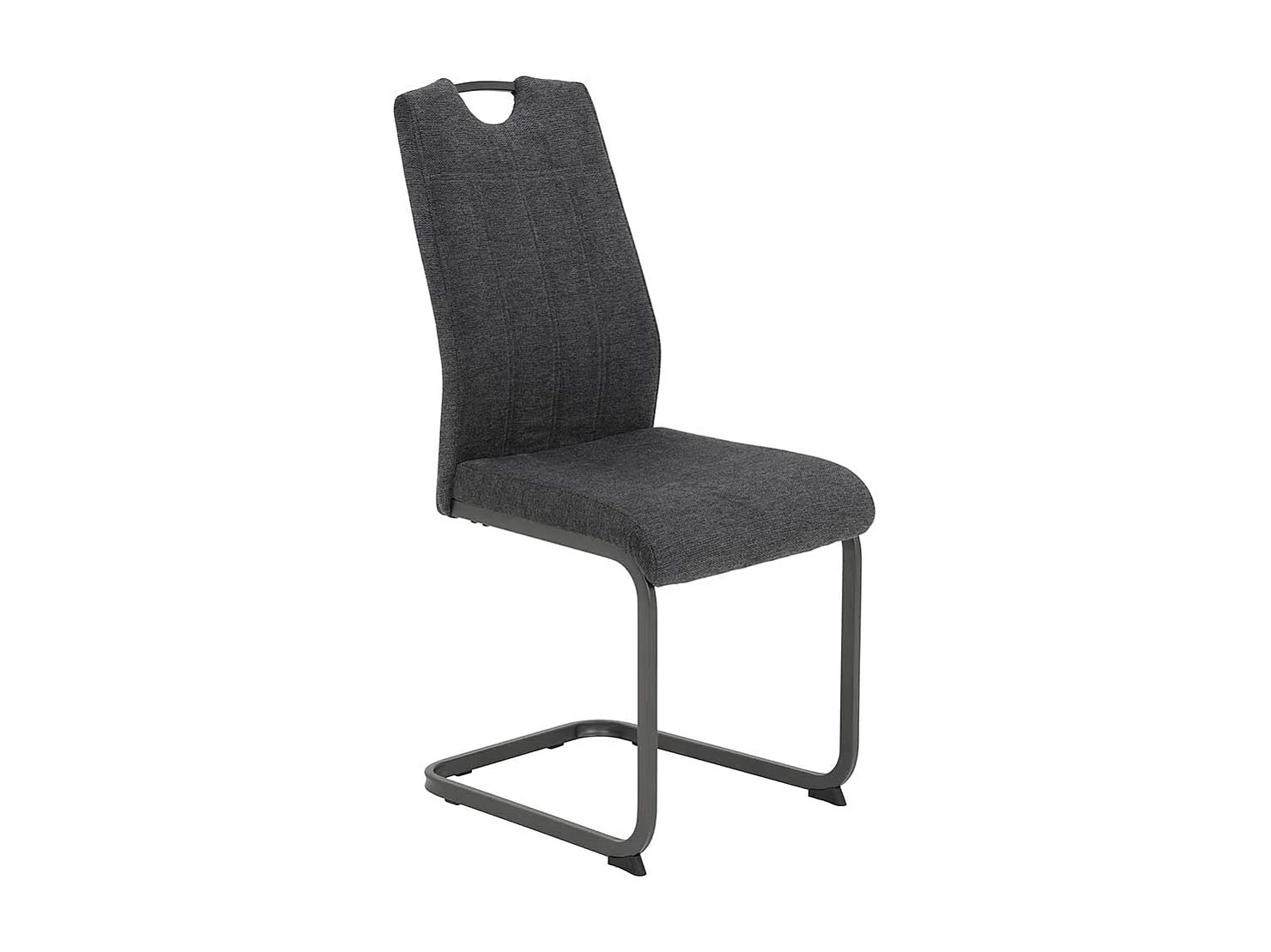 Freischwingerstuhl in Dunkelgrau Anthrazit (Set)