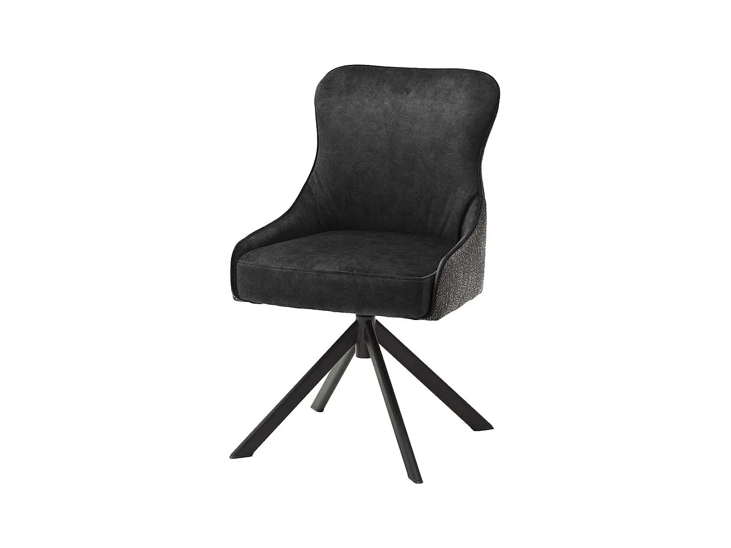 Drehbare Esszimmerst�hle in Anthrazit Stoff modern (2er Set)
