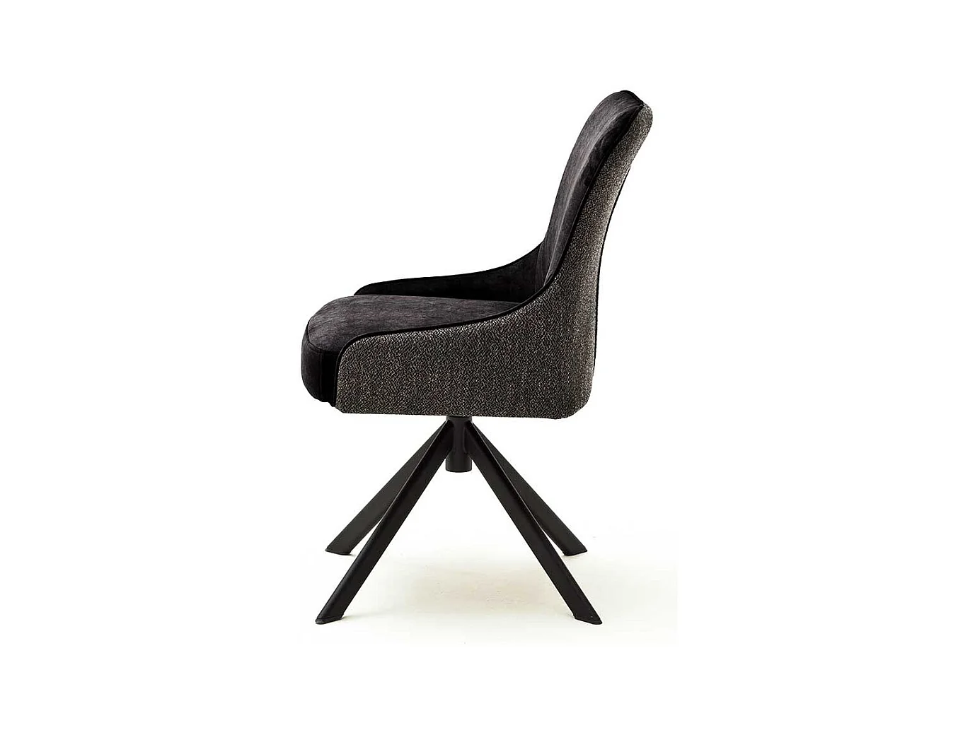 Drehbare Esszimmerst�hle in Anthrazit Stoff modern (2er Set)