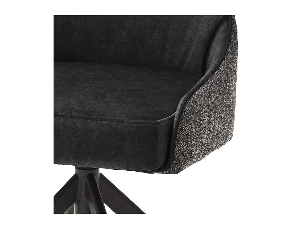 Drehbare Esszimmerst�hle in Anthrazit Stoff modern (2er Set)