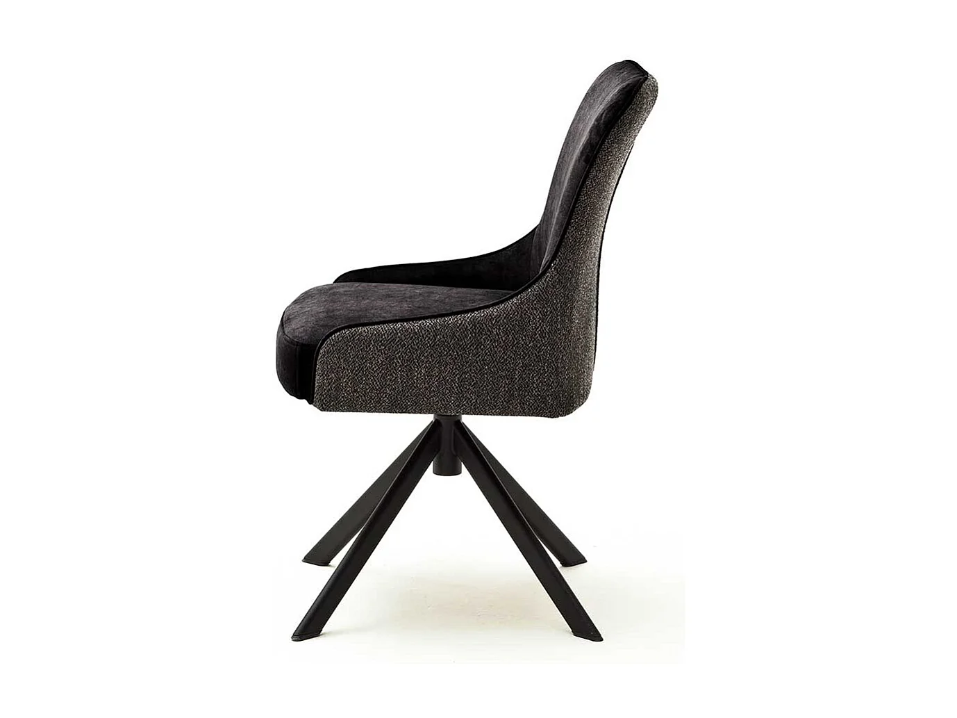 Drehbare Esszimmerst�hle in Anthrazit Stoff modern (2er Set)