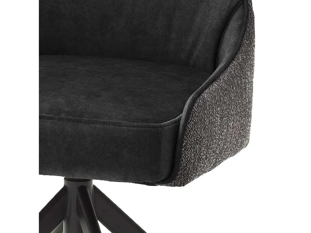 Drehbare Esszimmerst�hle in Anthrazit Stoff modern (2er Set)