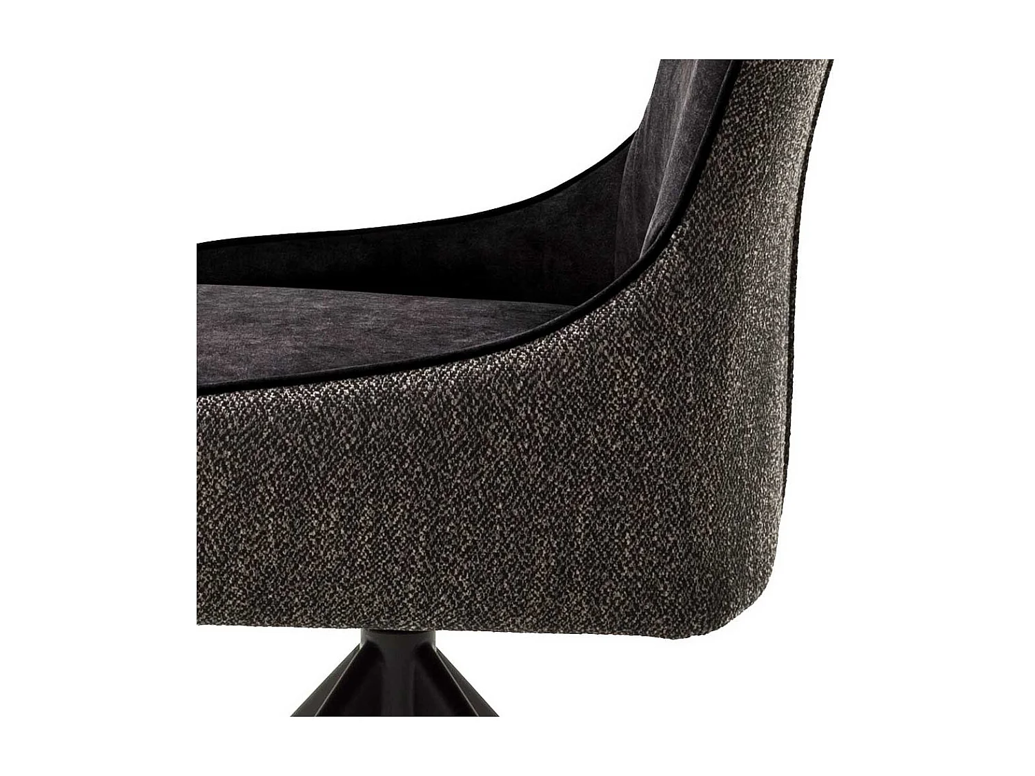 Drehbare Esszimmerst�hle in Anthrazit Stoff modern (2er Set)