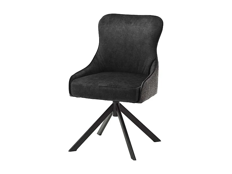 Drehbare Esszimmerst�hle in Anthrazit Stoff modern (2er Set)