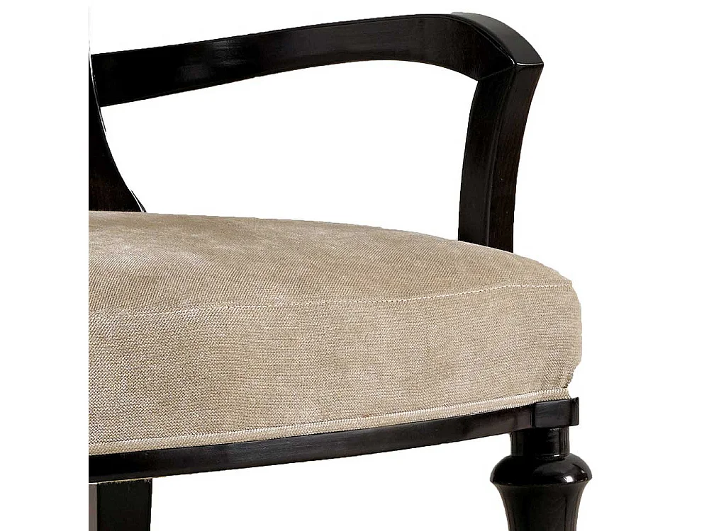 Armlehnstuhl Buche Dunkelbraun mit Bezugsstoff Samt