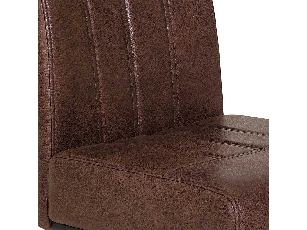 Esstisch Stühle in Braun Microfaser hoher Lehne (Set)