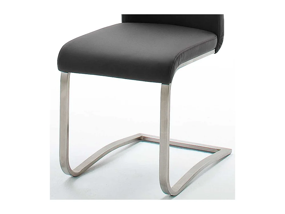 Freischwingerstuhl aus Kunstleder (100% Polyurethan) Edelstahl (2er Set)