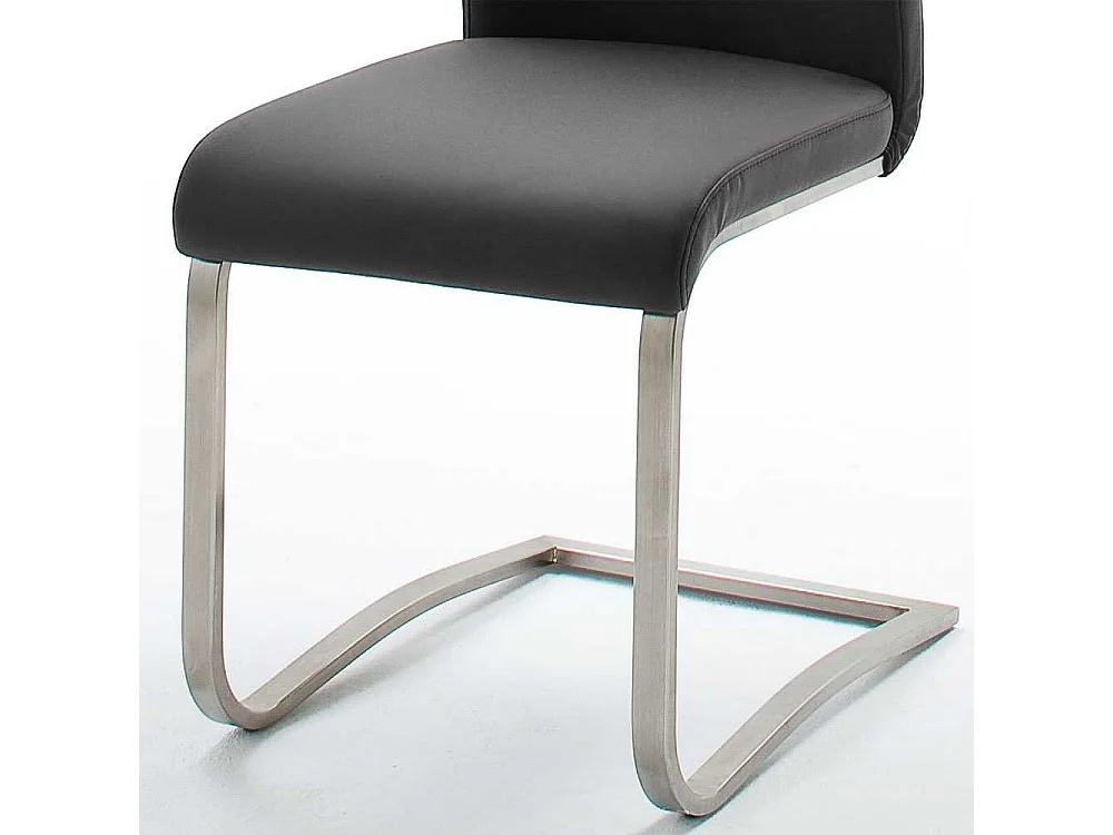 Freischwingerstuhl aus Kunstleder (100% Polyurethan) Edelstahl (2er Set)