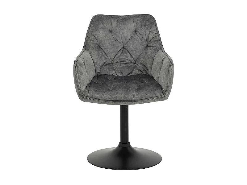 Drehstühle Esszimmer in Grau Velours Retrostil (2er Set)