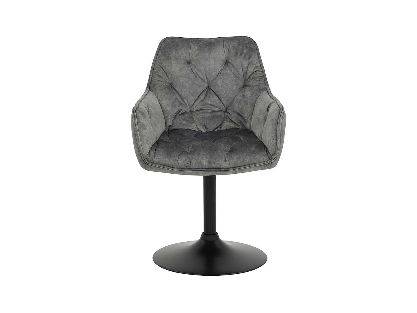 Drehstühle Esszimmer in Grau Velours Retrostil (2er Set)