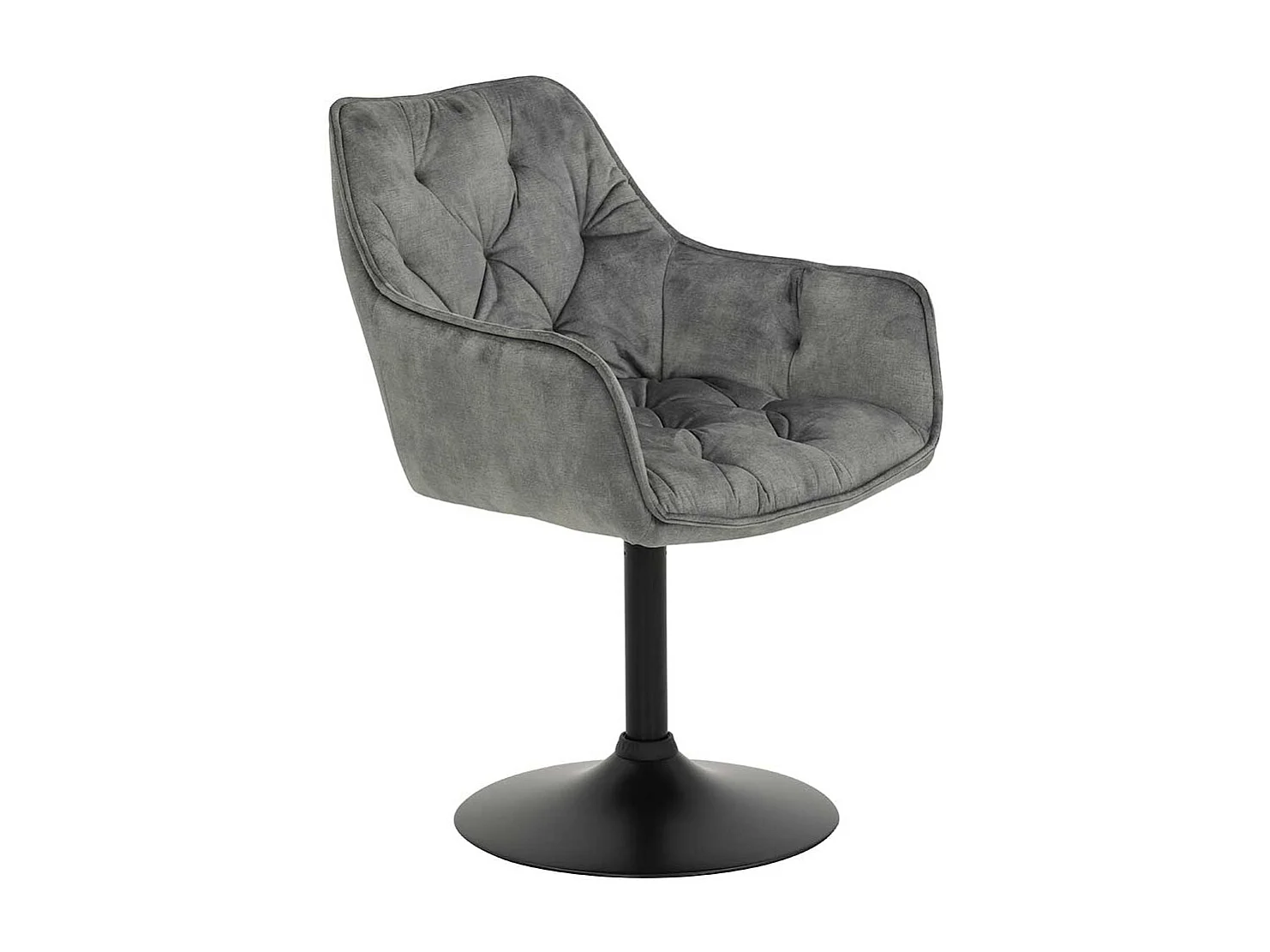 Drehstühle Esszimmer in Grau Velours Retrostil (2er Set)