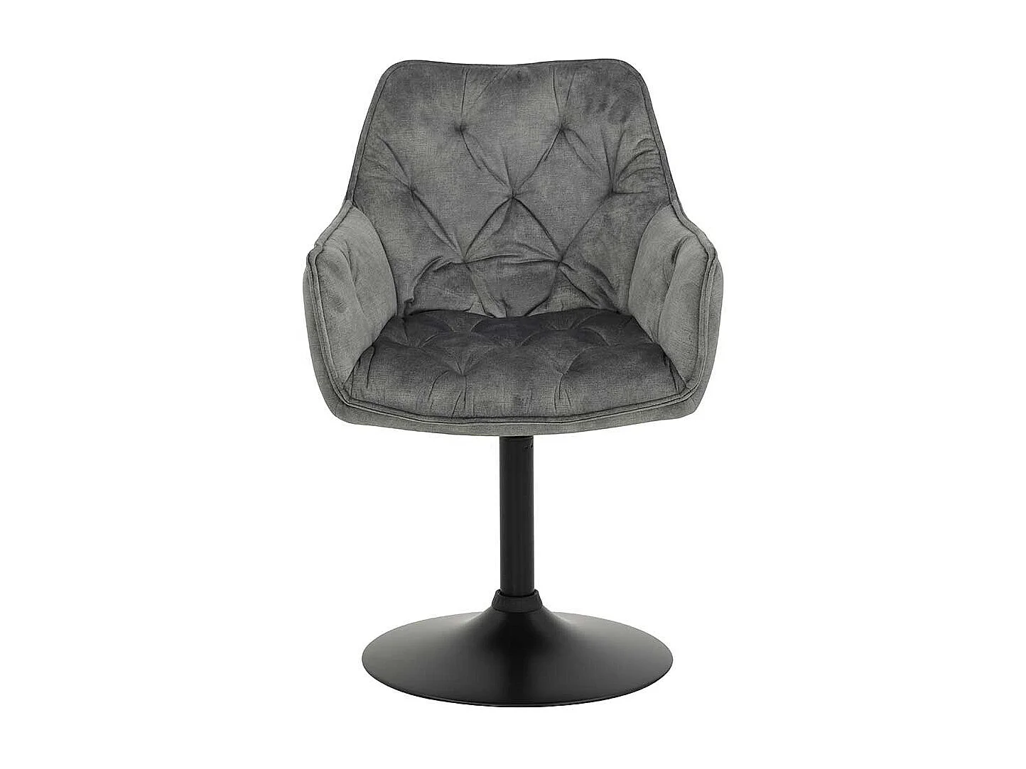 Drehstühle Esszimmer in Grau Velours Retrostil (2er Set)