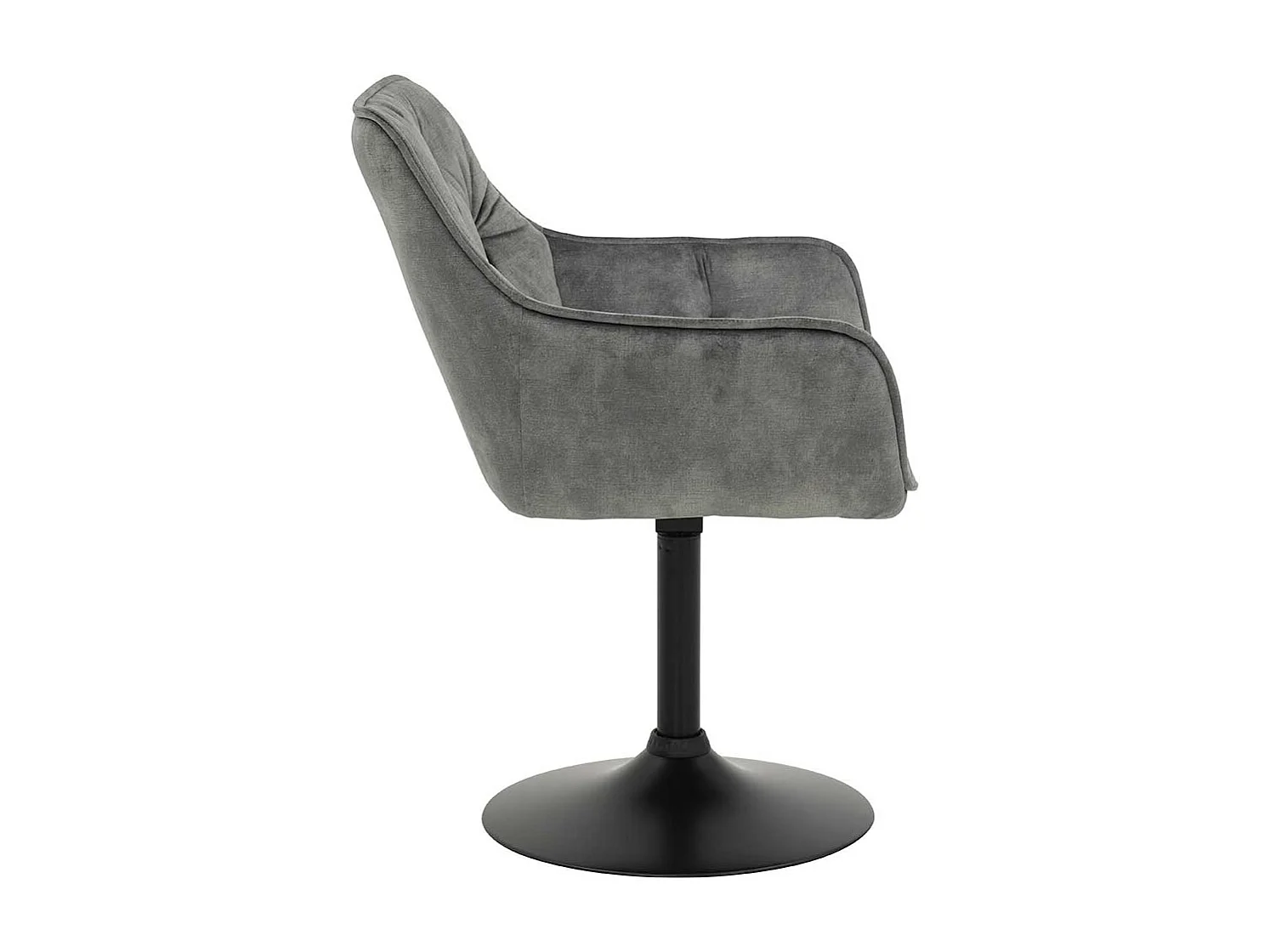 Drehstühle Esszimmer in Grau Velours Retrostil (2er Set)