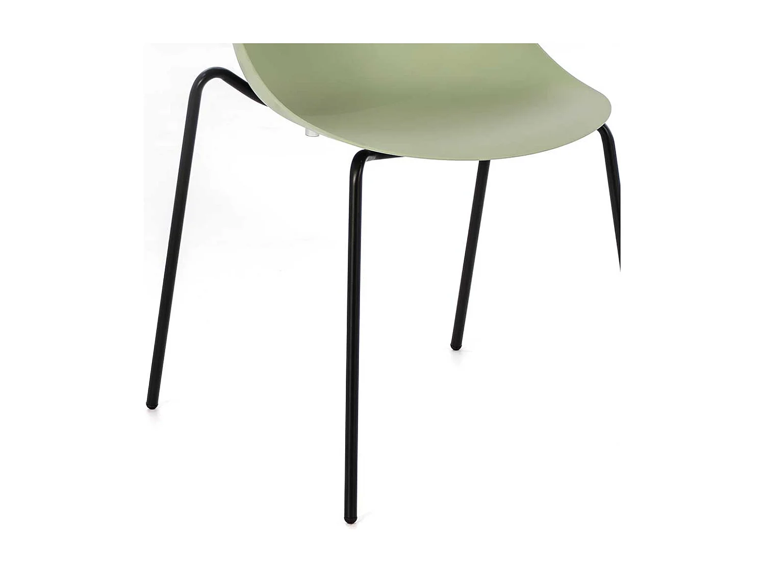 Esstisch Stühle in Hellgrün und Schwarz Kunststoff und Metall (4er Set)