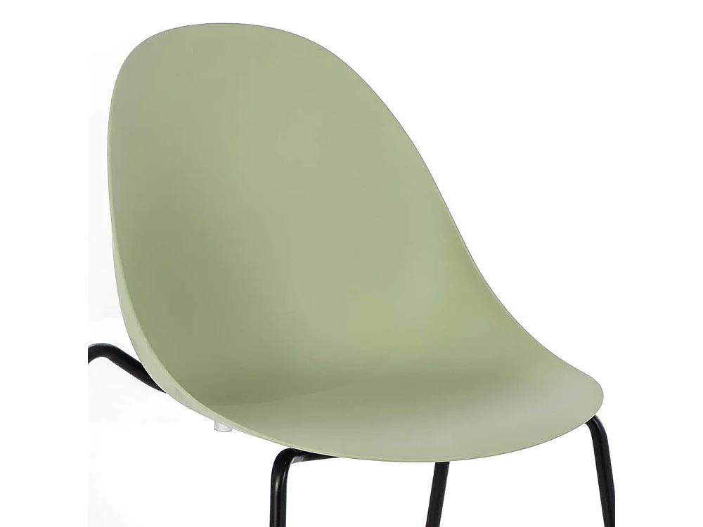 Esstisch Stühle in Hellgrün und Schwarz Kunststoff und Metall (4er Set)