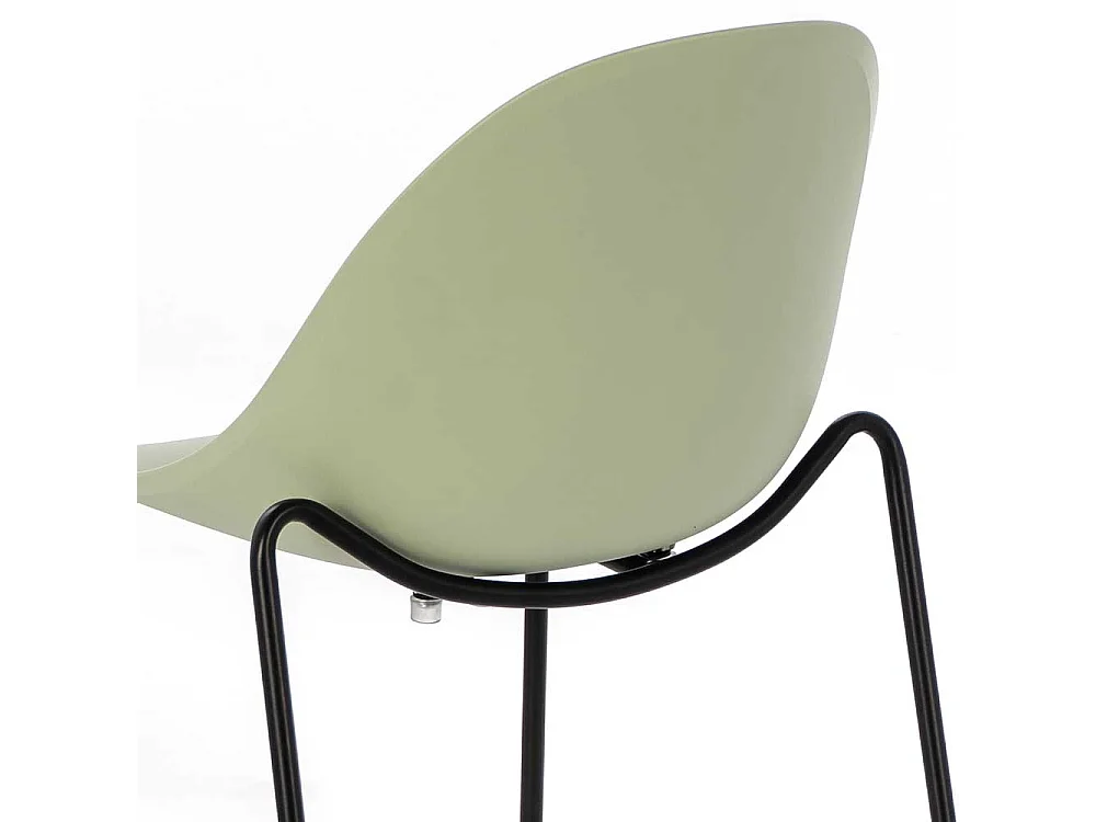 Esstisch Stühle in Hellgrün und Schwarz Kunststoff und Metall (4er Set)