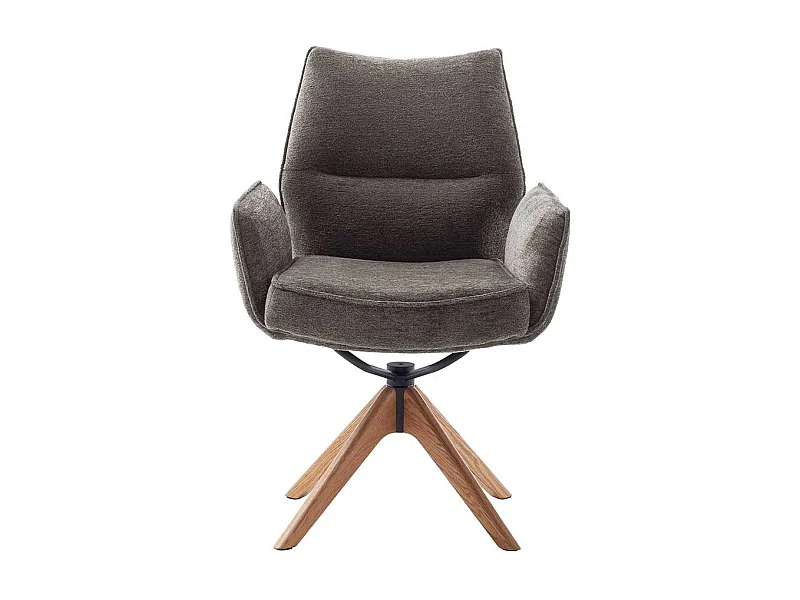 Esszimmerstuhl Armlehnstuhl in Anthrazit und Eichefarben (2er Set)