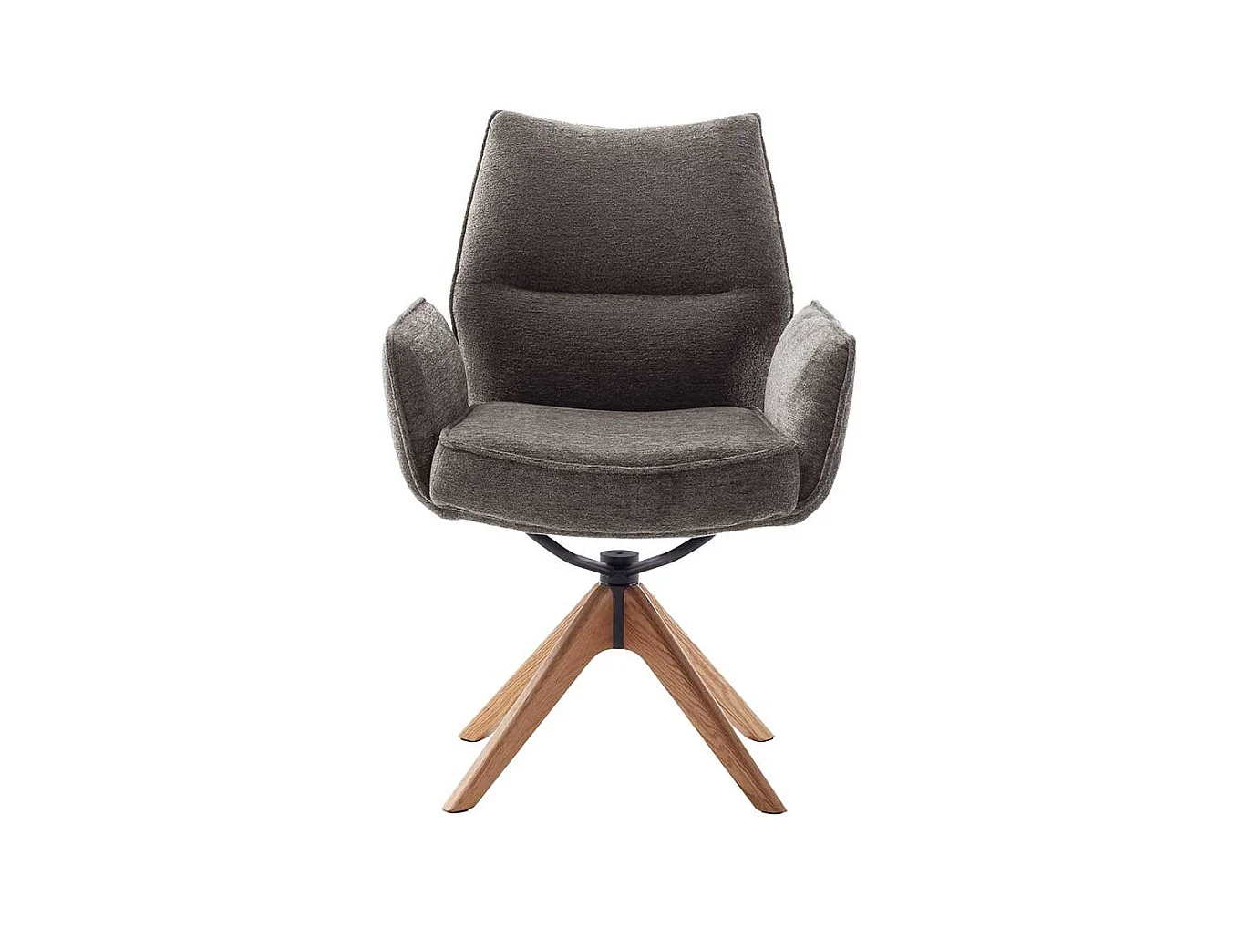 Esszimmerstuhl Armlehnstuhl in Anthrazit und Eichefarben (2er Set)