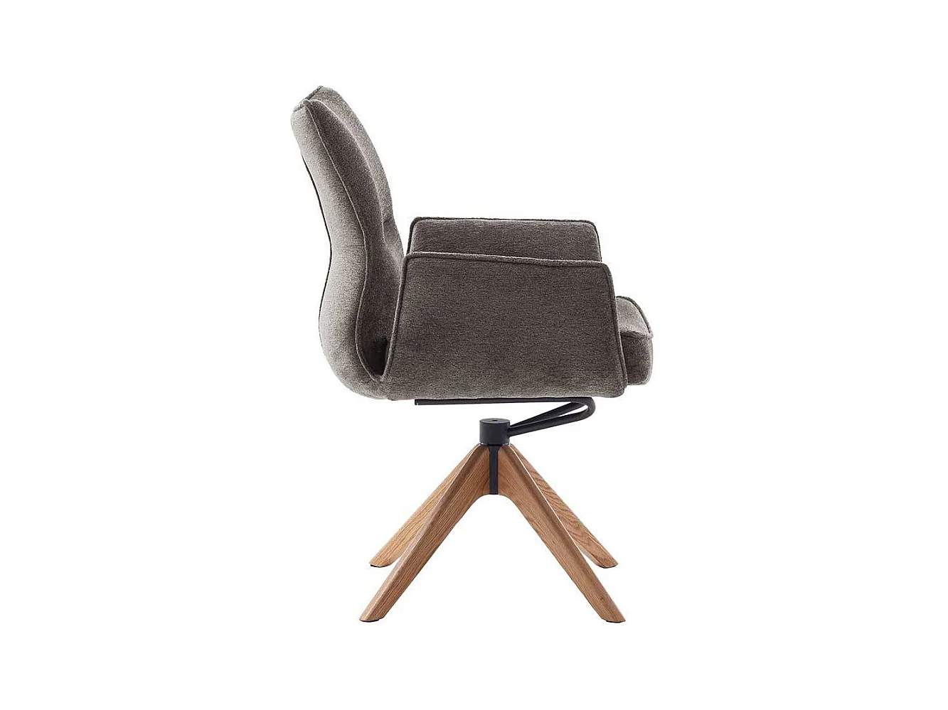 Esszimmerstuhl Armlehnstuhl in Anthrazit und Eichefarben (2er Set)