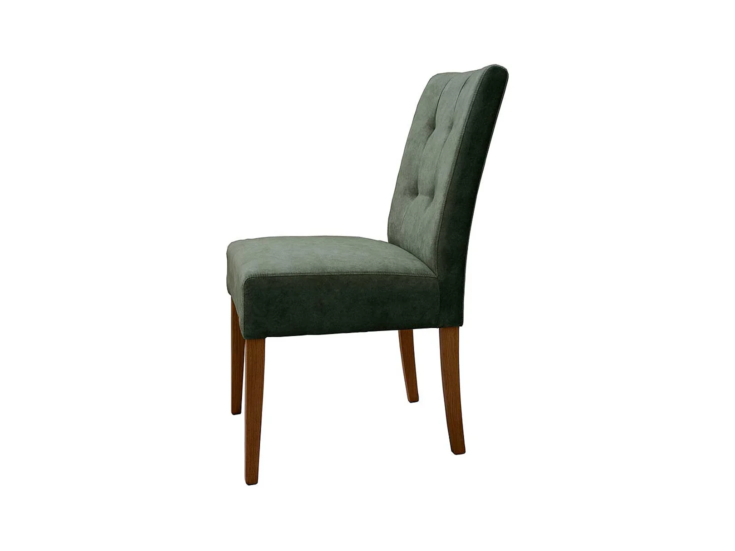 Esstischstuhl in Graugrün Velours Gestell aus Eiche Massivholz