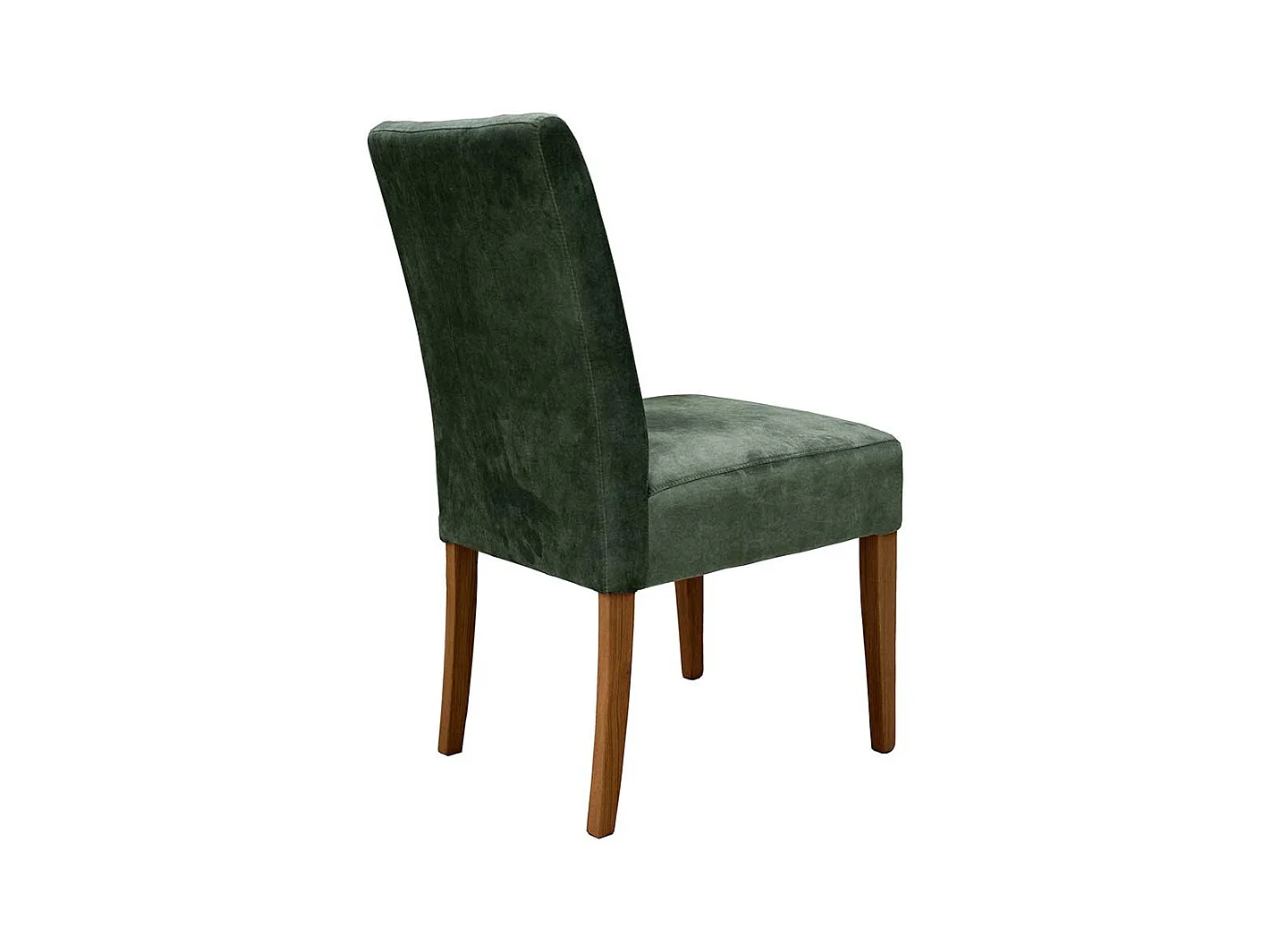 Esstischstuhl in Graugrün Velours Gestell aus Eiche Massivholz