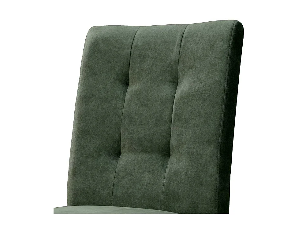 Esstischstuhl in Graugrün Velours Gestell aus Eiche Massivholz