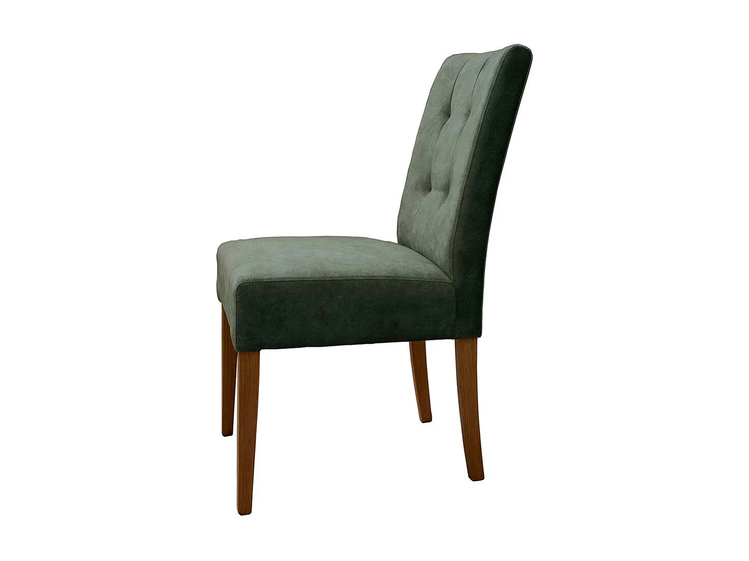 Esstischstuhl in Graugrün Velours Gestell aus Eiche Massivholz (2er Set)