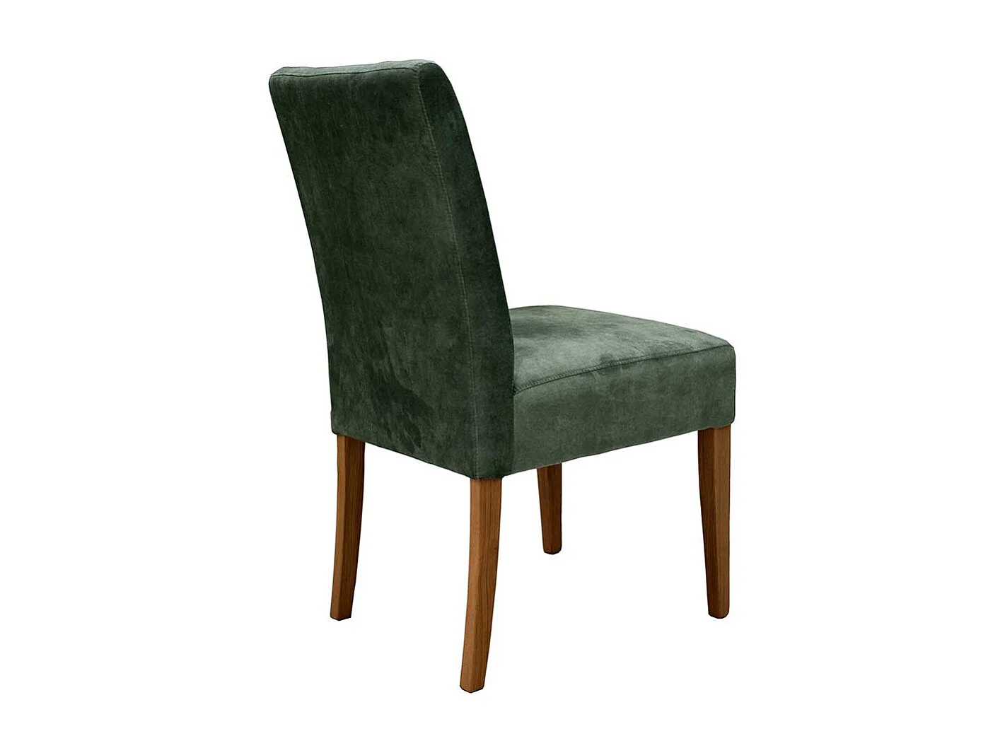 Esstischstuhl in Graugrün Velours Gestell aus Eiche Massivholz (2er Set)