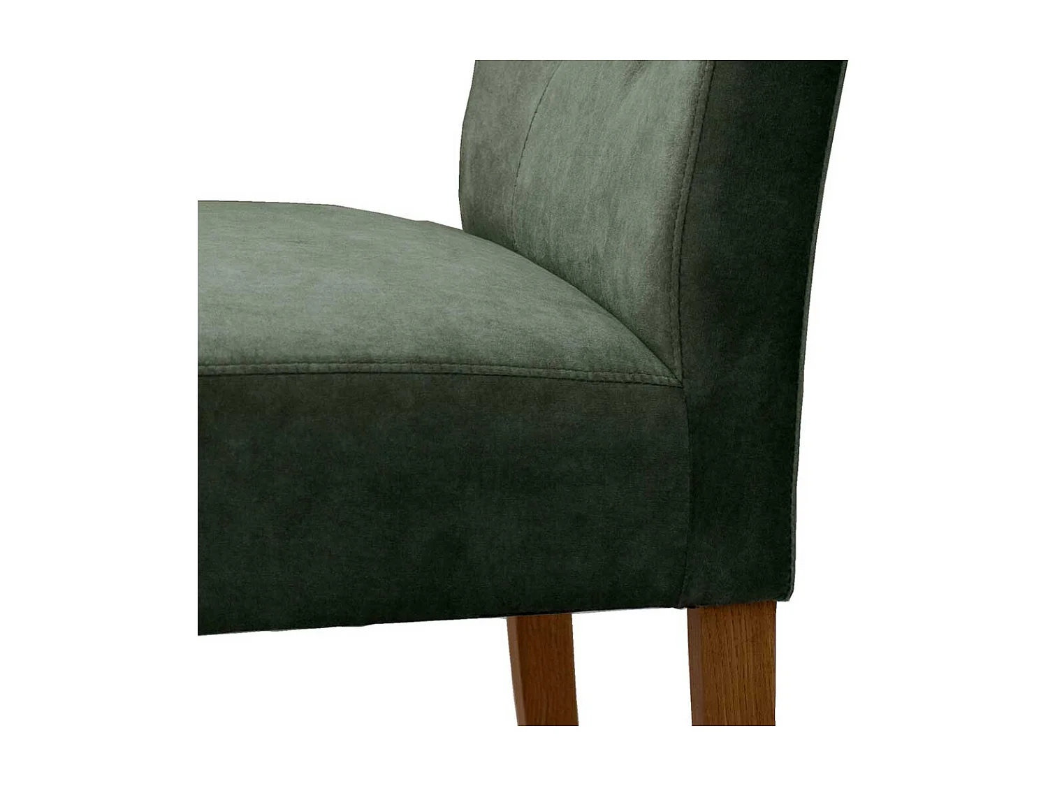 Esstischstuhl in Graugrün Velours Gestell aus Eiche Massivholz (2er Set)