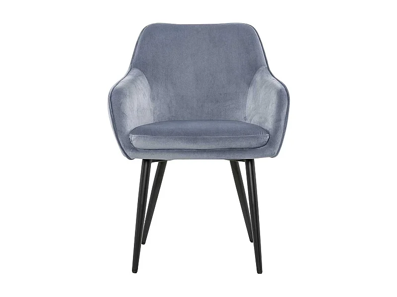 Esstischstuhl in Hellgrau und Schwarz Samtbezug