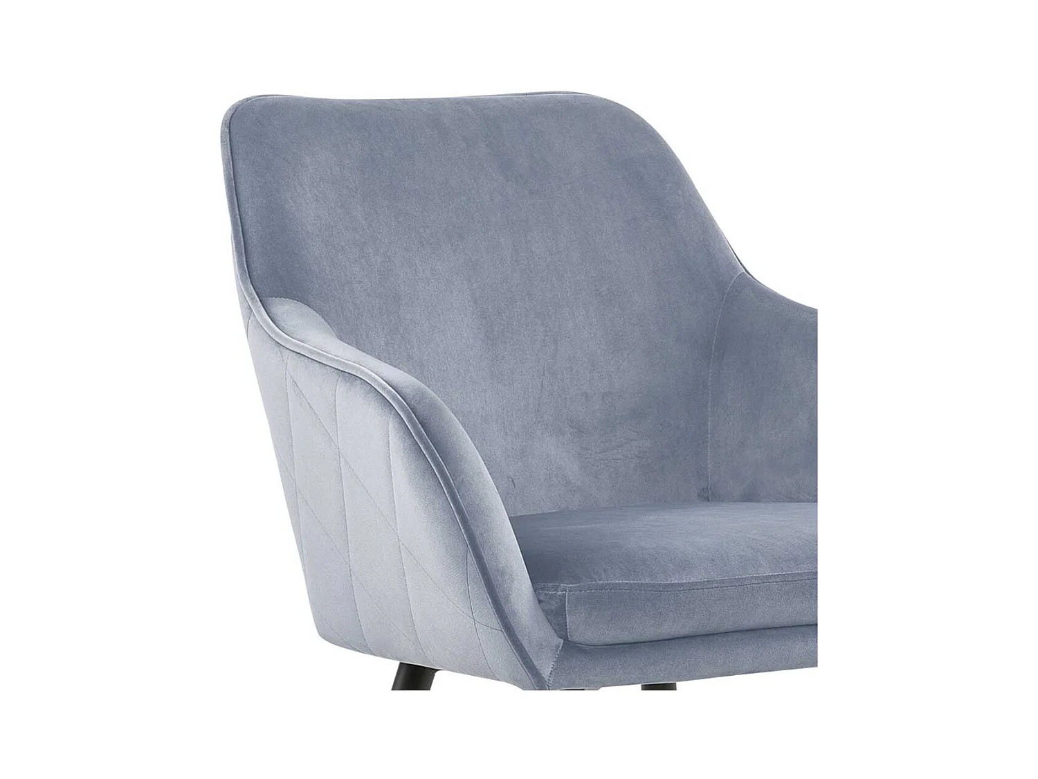 Esstischstuhl in Hellgrau und Schwarz Samtbezug