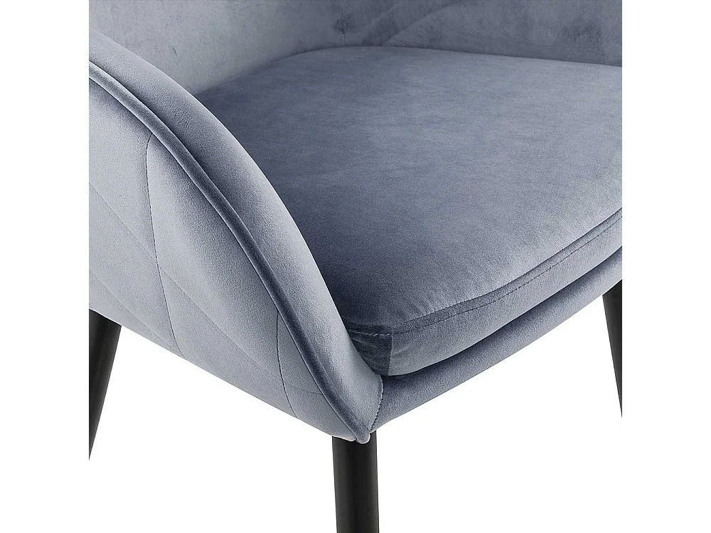 Esstischstuhl in Hellgrau und Schwarz Samtbezug