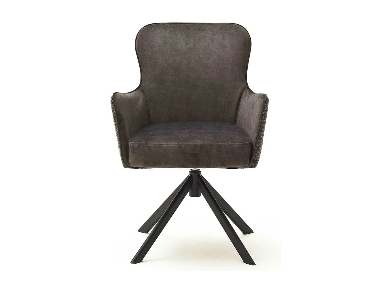 Drehbare Armlehnenst�hle in Hellbraun Stoff drehbar (2er Set)