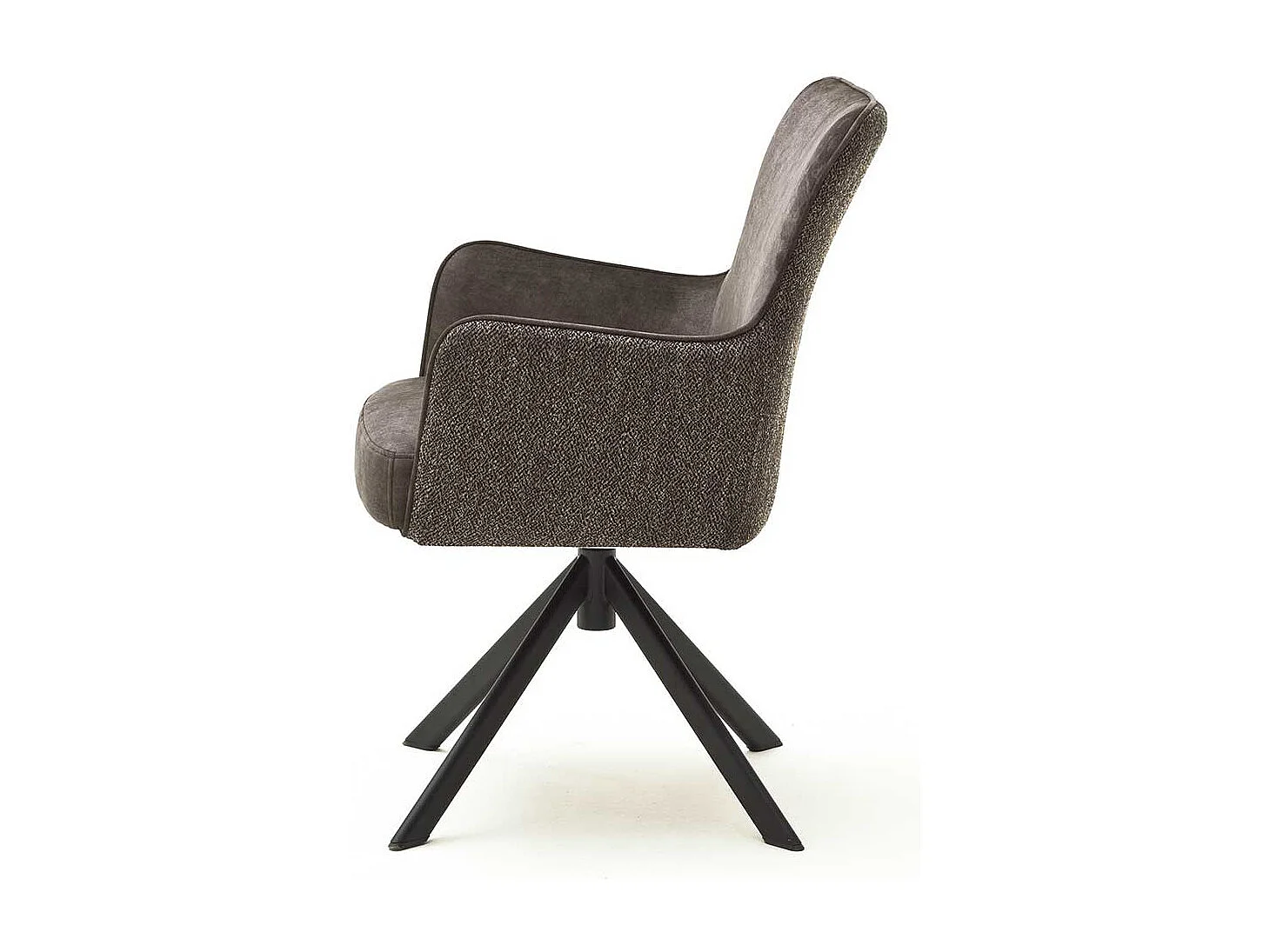 Drehbare Armlehnenst�hle in Hellbraun Stoff drehbar (2er Set)