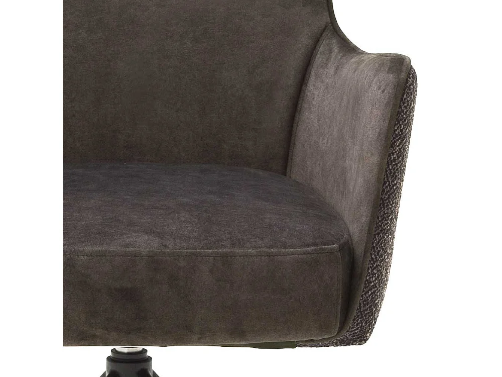 Drehbare Armlehnenst�hle in Hellbraun Stoff drehbar (2er Set)