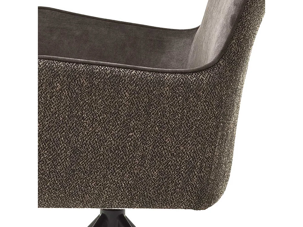 Drehbare Armlehnenst�hle in Hellbraun Stoff drehbar (2er Set)