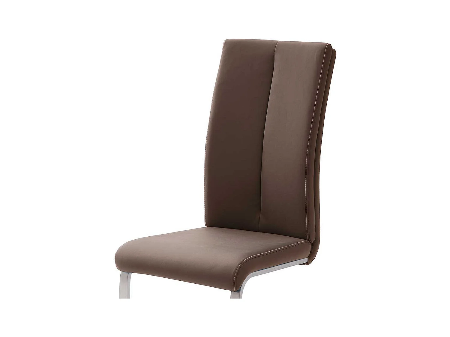 Küchen Freischwinger in Braun Kunstleder Edelstahl (4er Set)