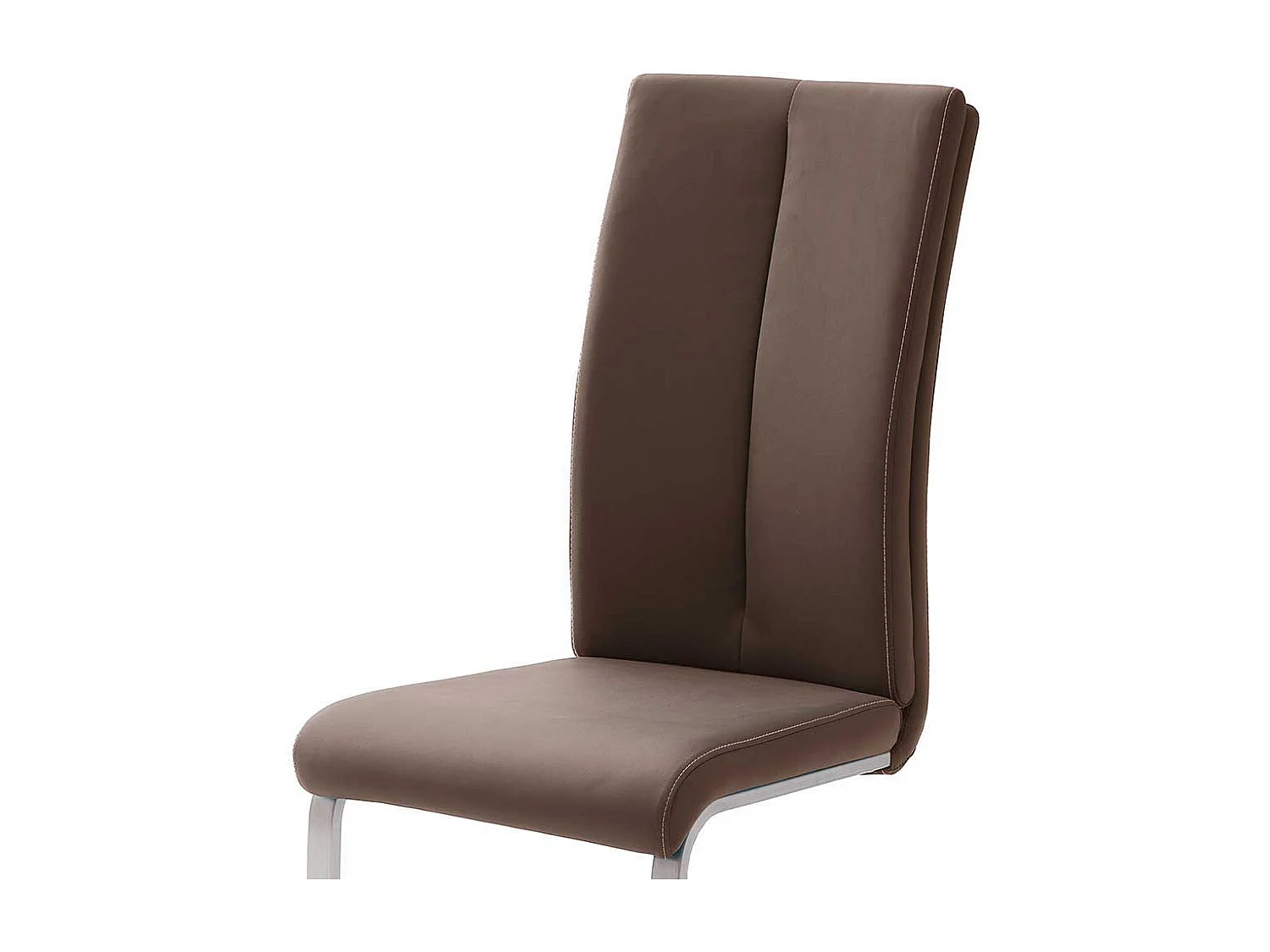 Küchen Freischwinger in Braun Kunstleder Edelstahl (4er Set)