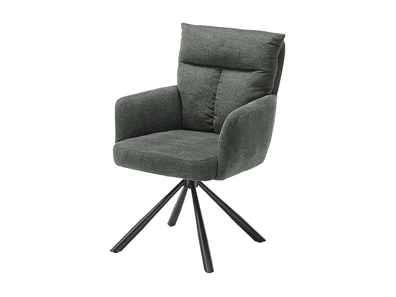 Esszimmerstuhl Set Grau aus Strukturstoff und Metall drehbar (2er Set)