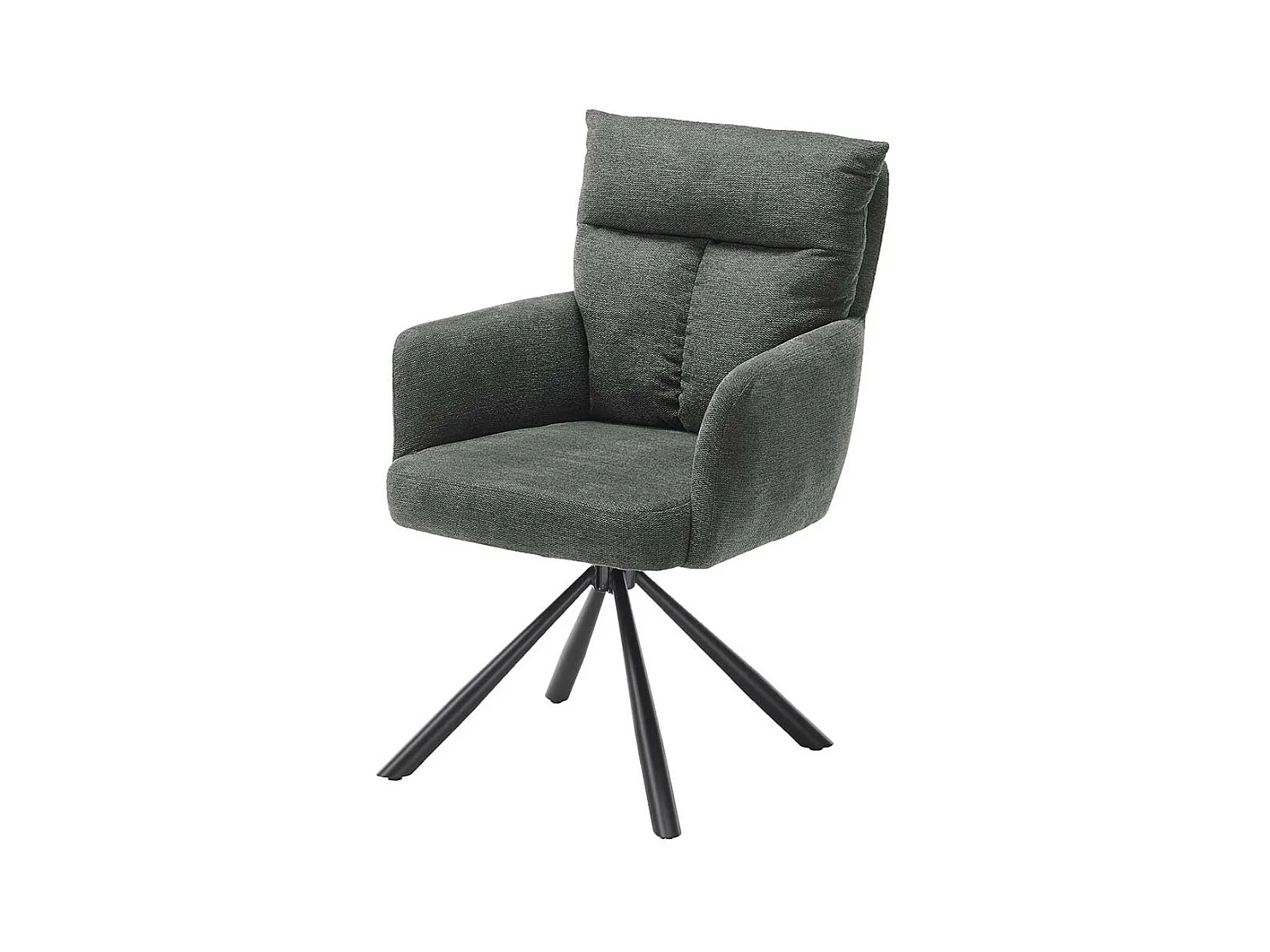 Esszimmerstuhl Set Grau aus Strukturstoff und Metall drehbar (2er Set)