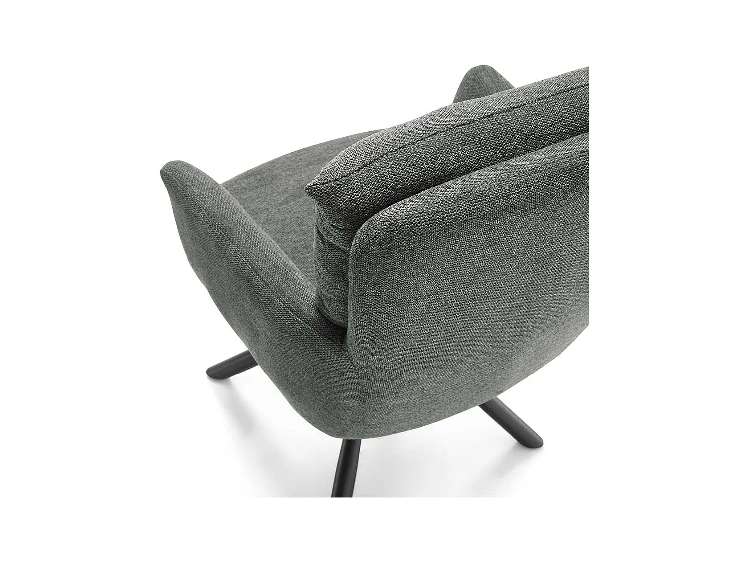 Esszimmerstuhl Set Grau aus Strukturstoff und Metall drehbar (2er Set)