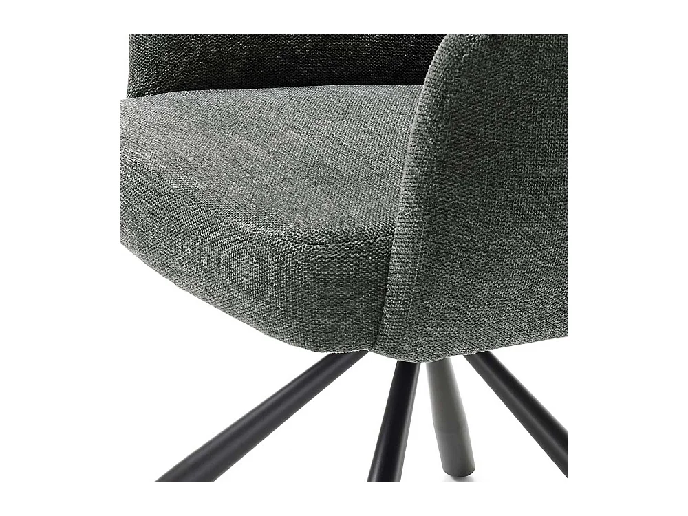 Esszimmerstuhl Set Grau aus Strukturstoff und Metall drehbar (2er Set)